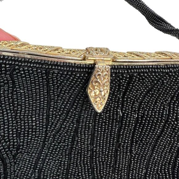 Safco Vintage Beaded Evening Bag with Goldtone Clasp - Picture 4 of 12